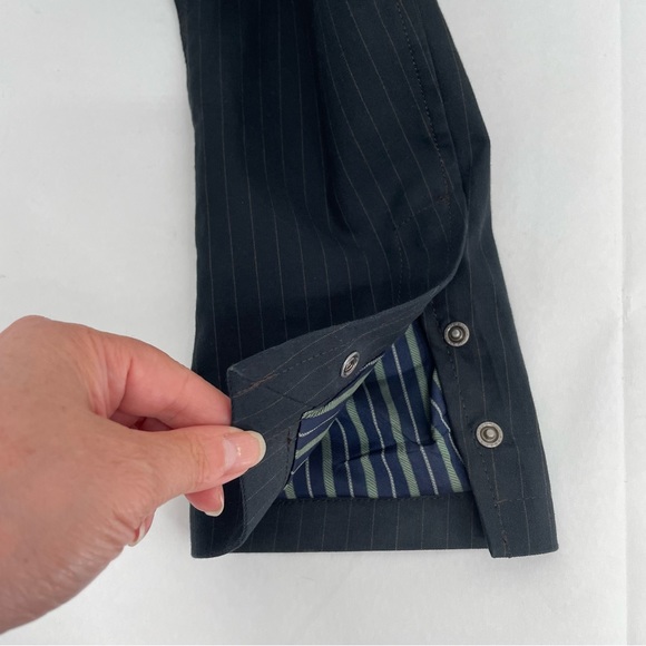 DIESEL Jamon-Bis Blazer Jacket Men’s Xl Gray Striped Cotton Snap Buttons Sleeves - Picture 11 of 12